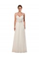 Discount Sweetheart A-Line Chiffon Wedding Dress with Beaded Shoulder Straps UK