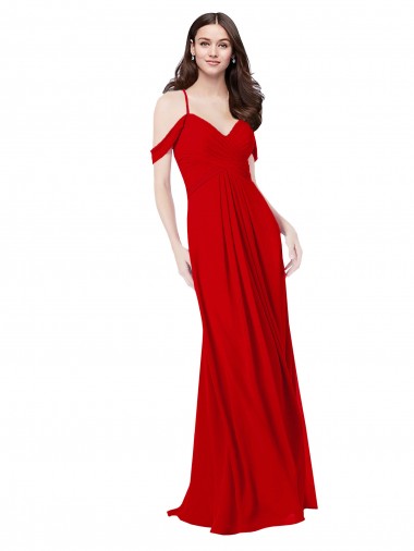 Discount Cold Shoulder Chiffon Bridesmaid Dress UK
