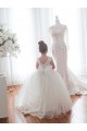 Discount Ivory Ball Gown Chapel Train Sleeveless Flower Girl Dress UK