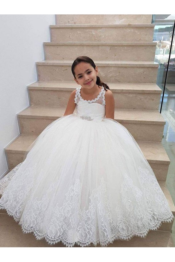 Discount Ivory Ball Gown Floor Length Flower Girl Dress UK