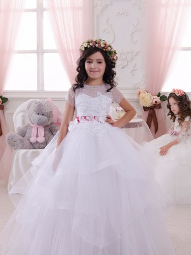 Discount Ivory Ball Gown Sweetheart Floor Length Flower Girl Dress UK