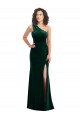 Discount One Shoulder Velvet Trumpet Bridesmaid Dress / Prom Dress with Front Slit UK